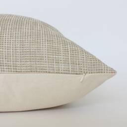 Beige Lumbar Pillow, Textured Pillow Covers, Tan Throw Decorative Pillows For Sofa, Cream Ivory Cushion Case -- Layla - thumbnail 3