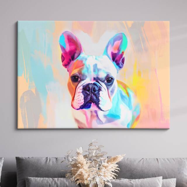 French Bulldog Abstract Pastel Oil Painting Framed Print & Canvas Large Luxury Wall Art Poster Pet Home Decor Interior Dog Gift Idea - image 1
