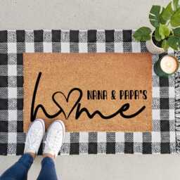 Personalized Nana & Papa's Home Doormat - Custom Grandparents Welcome Mat Front Door D??cor Housewarming Or Grandparent Gift - thumbnail 3