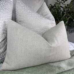 Handmade Herringbone Cushion Cover, Natural Weave Pillow John Lewis Fabric, Double Sided 12 X 20 - thumbnail 4