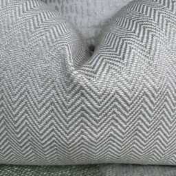 Handmade Herringbone Cushion Cover, Natural Weave Pillow John Lewis Fabric, Double Sided 12 X 20 - thumbnail 2