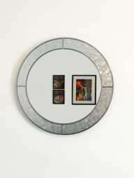 Stain Glass Style Art Deco Round Wall Mirror
