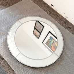 Stain Glass Style Art Deco Round Wall Mirror - thumbnail 3