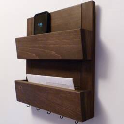 Mail Organizer Wall, Rack, Entryway Organizer, Key Holder, Rustic And - thumbnail 3