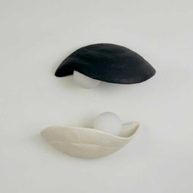 Set Of 2 Wall Lamps, Clay Sconce Above Bed, Modern Light, Lights, Up Wabi Sabi Light - image 1