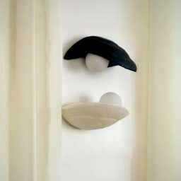 Set Of 2 Wall Lamps, Clay Sconce Above Bed, Modern Light, Lights, Up Wabi Sabi Light - thumbnail 2