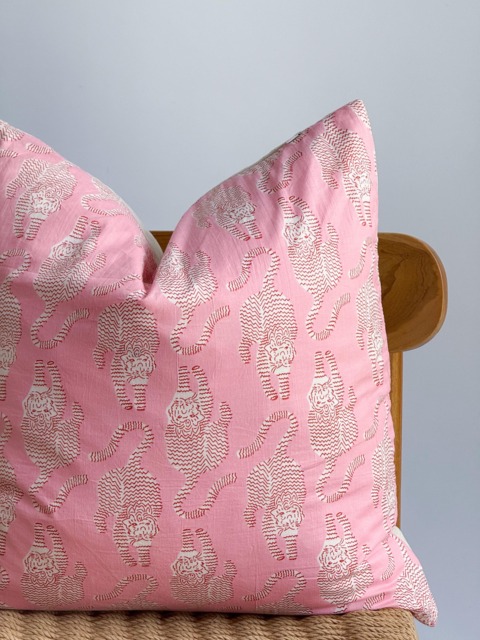 Block Print Pillow Cover Floral Botanical Design, 20 - image 1