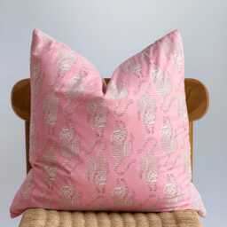 Block Print Pillow Cover Floral Botanical Design, 20 - thumbnail 3