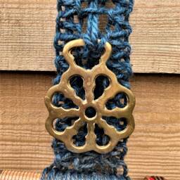 Unique Macrame, Horse Brass, Weaving Pirn Wall Hanging - Handmade - thumbnail 4