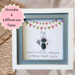 Unique Retirement Keepsake - Doctor & Nurse Appreciation Pebble Picture Frame, Doctor Retirement Gift, Nurse Gift - thumbnail 2