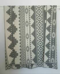 Navajo Motive Bedspread - Aztec Tribal Blankets Bohemian Bedroom Linen Bedcover Housewarming Gift Big Cozy Coverlet - thumbnail 1