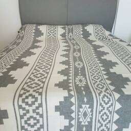 Navajo Motive Bedspread - Aztec Tribal Blankets Bohemian Bedroom Linen Bedcover Housewarming Gift Big Cozy Coverlet - thumbnail 4