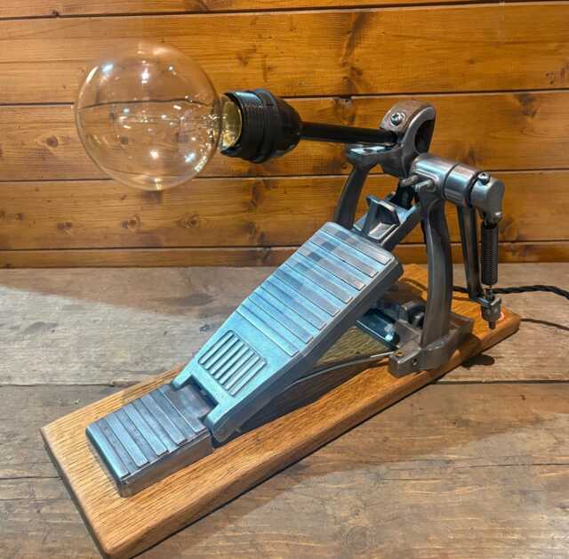 Vintage Drum Pedal Edison Desk/Table Lamp Ideal Gift For Drummers, Musicians Industrial Light, Steampunk, Quirky Lighting - image 1