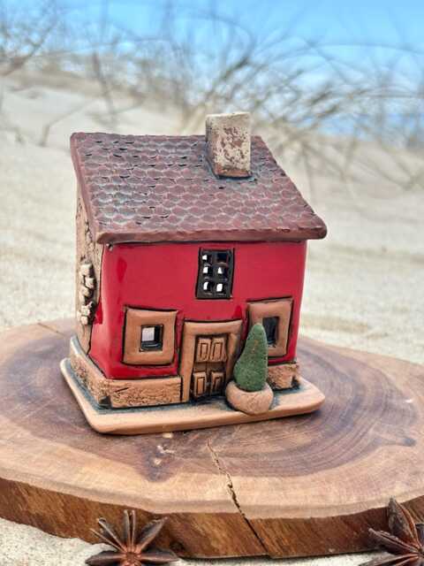 Unique Handmade Ceramic Candle Holder House - image 1