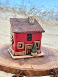 Unique Handmade Ceramic Candle Holder House
