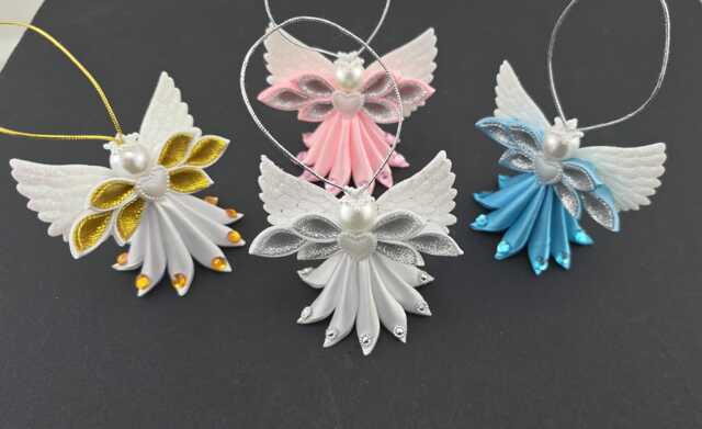 Handcrafted Fabric Angel Christmas Tree Ornament - image 1