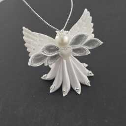 Handcrafted Fabric Angel Christmas Tree Ornament - thumbnail 2