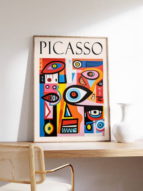 Picasso Abstract Faces Exhibition Poster, Boho Wall Print, Art Decor, Retro Art, Print - image 1
