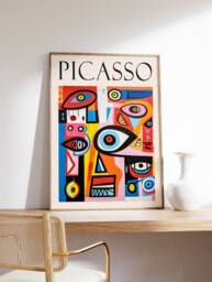 Picasso Abstract Faces Exhibition Poster, Boho Wall Print, Art Decor, Retro Art, Print - thumbnail 1