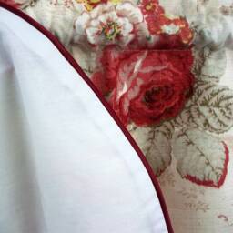Valance Toile Scallop Piping Lined Window Floral Print Living Room, Kitchen Rod Pocket Home Decor Corded - thumbnail 4