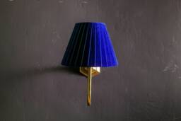 Curved Brass Lampshade Sconce, Wall Lighting, Sconce For Home, Bedroom Plug In