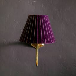 Curved Brass Lampshade Sconce, Wall Lighting, Sconce For Home, Bedroom Plug In - thumbnail 2