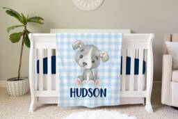 Puppy Blanket, Personalized Baby Blanket Gift, Toddler Nursery Decor, Birthday Dog Gift - thumbnail 1