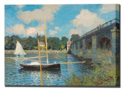 Canvas Wall Art Print, Claude Monet, Bridge At Argenteuil, Print Home Decor Interior Design, Ready To Hang - thumbnail 1