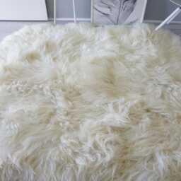 Rare Breed Sheepskin Rug - Extra Long Wool, Creamy White Hide - 74x72 - thumbnail 3