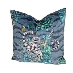 Maximalist Fantasy Lemur Velvet Funky Primate Modern Designer Cushion Cover - Luxury Throw Pillow Handmade Home Decor - thumbnail 3