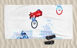 Mountain Bike Beach Towel Cycling Art Decor, Mtb Gift