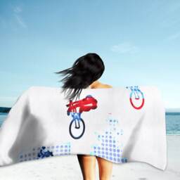 Mountain Bike Beach Towel Cycling Art Decor, Mtb Gift - thumbnail 2