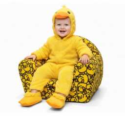 Foam Seat Children's Room Toddler Chair Kids Armchair Handmade Lightweight Playroom Decor, Yellow Duck Design, Limited Edition, Easy Wash