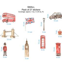 London Wall Stickers Watercolor British Landmarks Nursery Decals - thumbnail 2