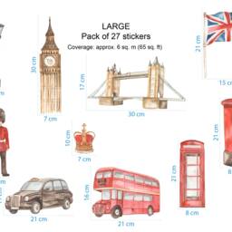 London Wall Stickers Watercolor British Landmarks Nursery Decals - thumbnail 3
