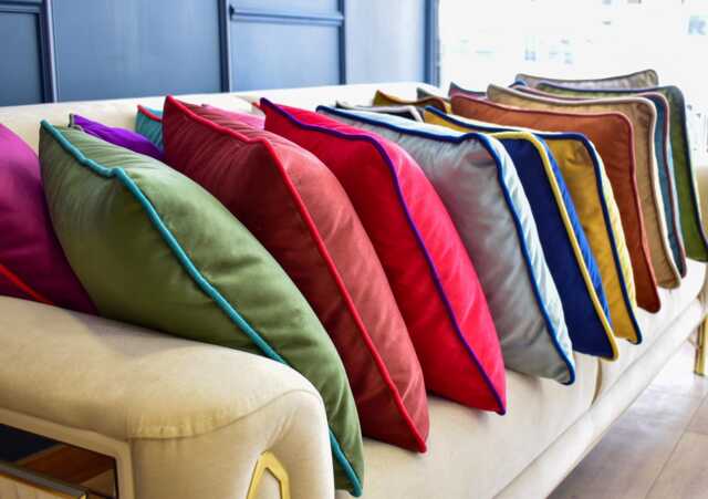 Piping Velvet Pillow Cover Colorful Decorative Cushion - image 1