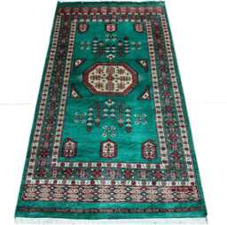 3x6 Teal Color Bokhara Rug - 0.90x1.85 Bedroom Luxury Area Turkish Fine Quality Afghan - thumbnail 1