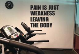 "Pain Is Just Weakness Leaving The Body, Wall Decor Vinyl Decal Gym Workout Motivation Quote 20.5""x24" - thumbnail 1