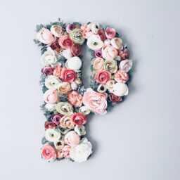 Floral Letter, Blush Pink Nursery Decor, Flower Wall Art - thumbnail 1
