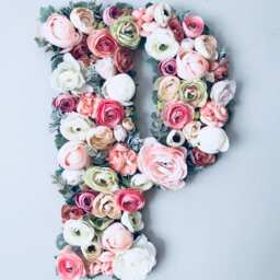 Floral Letter, Blush Pink Nursery Decor, Flower Wall Art - thumbnail 3