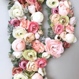 Floral Letter, Blush Pink Nursery Decor, Flower Wall Art - thumbnail 4