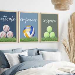 Sports Nursery Prints - Set Of 6 Football, Basketball, Printed Or Framed - thumbnail 3