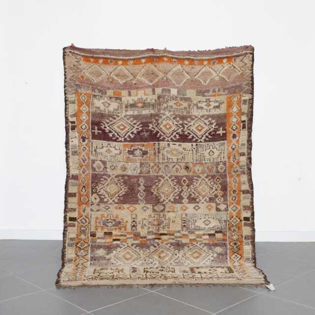 Vintage Berber Moroccan Rug Handwoven Wool Tribal Carpet - 7.6x5.2 Ft - image 1