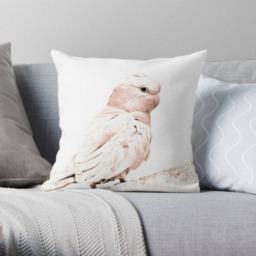Galah Cockatoo Cushion Cover - Australian Native Bird Pillow, Neutral Decor - thumbnail 2