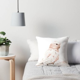 Galah Cockatoo Cushion Cover - Australian Native Bird Pillow, Neutral Decor - thumbnail 3