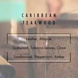 Caribbean Teakwood Soy Candle - Leather Tobacco Scented - Masculine Gift For Him Wax Home Fragrance - thumbnail 3