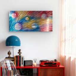 Planet Parade. Abstract Metal Wall Art, Multi Colored, Indoor Outdoor - thumbnail 1