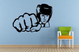 Man Woman Boxing Boxer Gloves Martial Arts Mural Silhouette Window Wall Or Car Vinyl Peal & Stick Removable Sticker Decal L1419 - thumbnail 1
