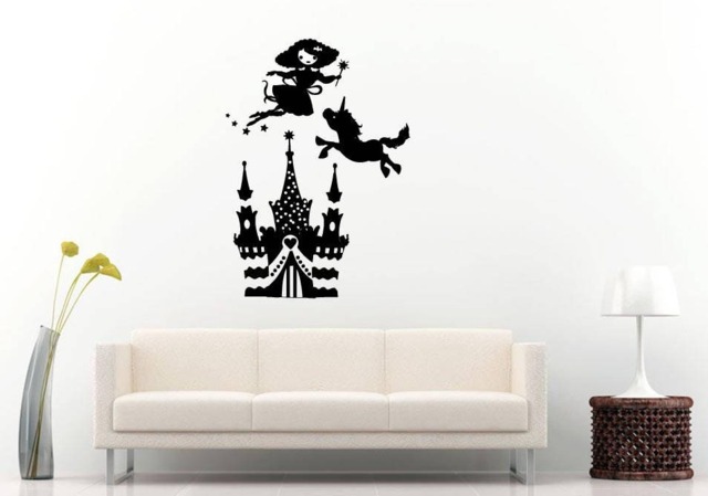 Fairy Magic Wand Tale Story Unicorn Castle Girls Room Wall Sticker Decal Vinyl Mural Decor Art L2383 - image 1