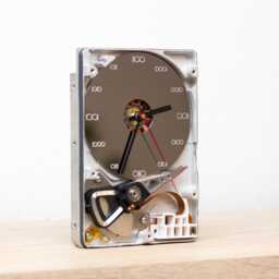 Desk Clock - Recycled Computer Hard Drive Clock, Hdd Gift For Dad, Unique Geek, Graduation - thumbnail 1